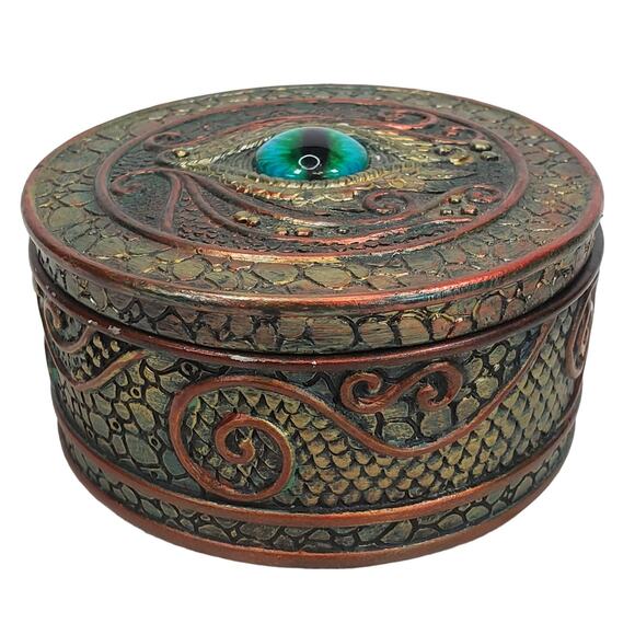 Pacific Giftware Dragon Eye Trinket Box Round Mystical Magical Fantasy Cosplay - Picture 1 of 8